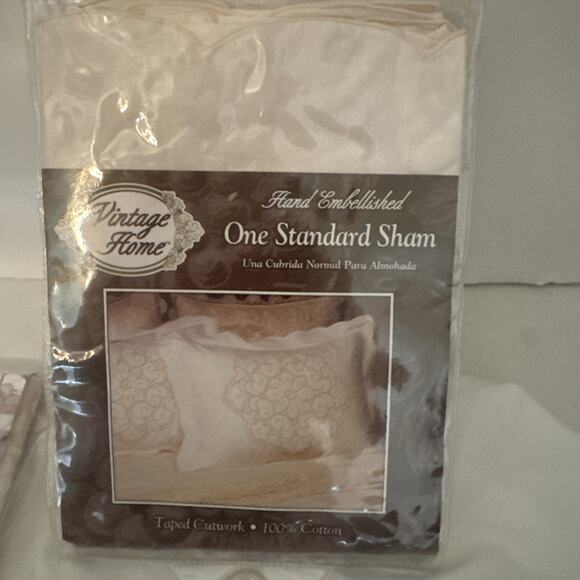 Vintage Home lot of 3 shams 90s waffle weave standard caroline embroidered - Picture 4 of 7